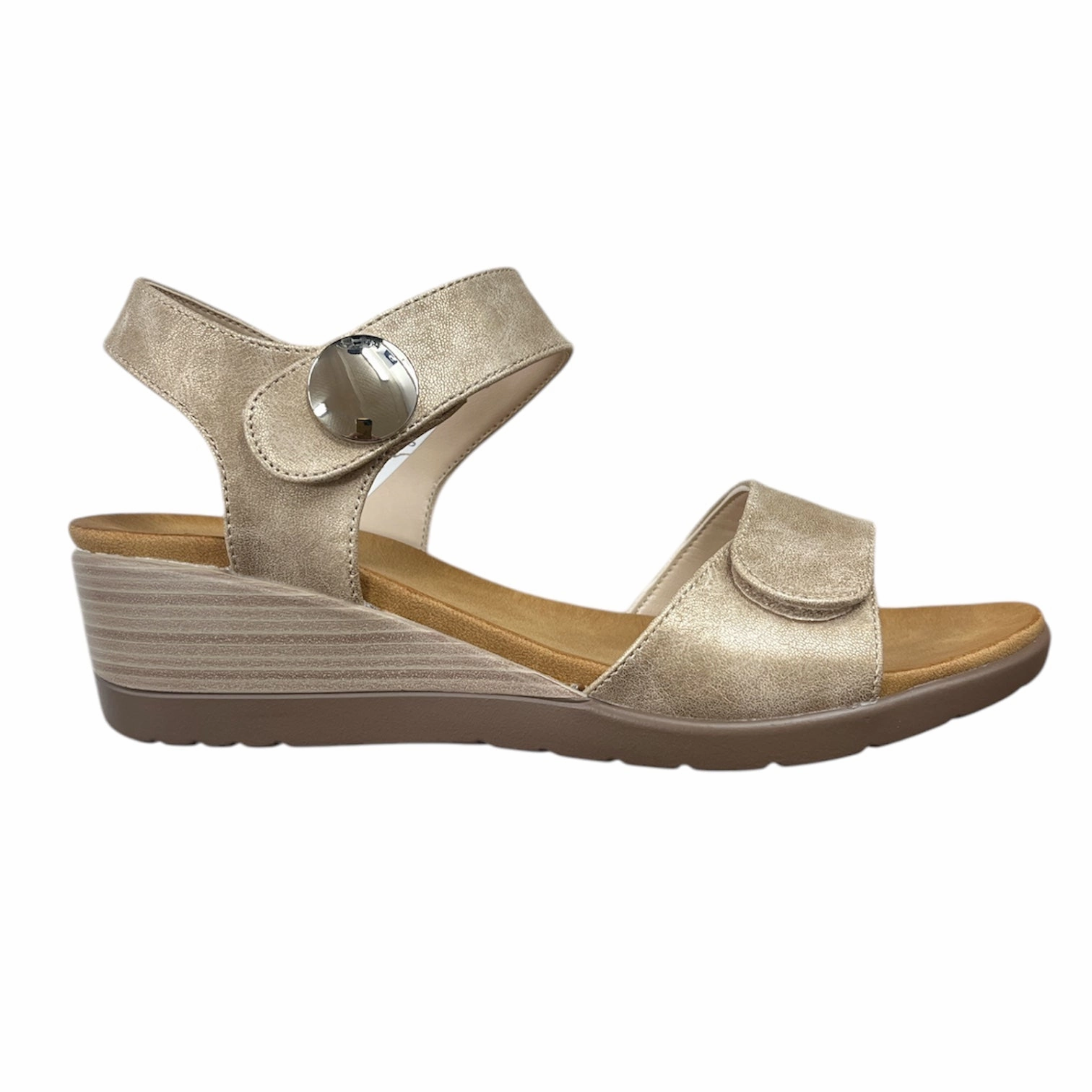 Debbie-03 Champagne Comfortable walking shoes Sun Play