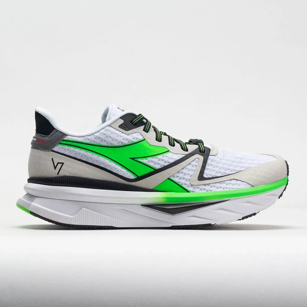 synthetic leather shoe feature Mud - Resistant Diadora Atomo v7000 Men's  White/Green Fluo/Black