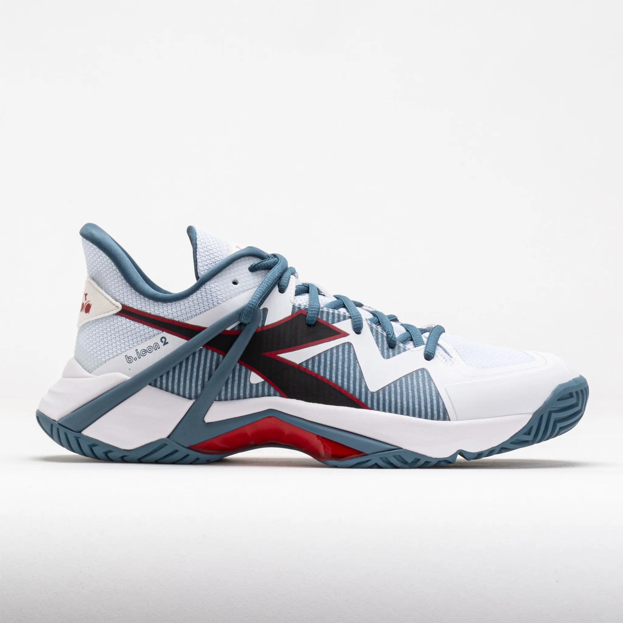 Diadora B.Icon 2 AG Men's  White/Oceanview/Salsa Comfort Padding Around Ankle