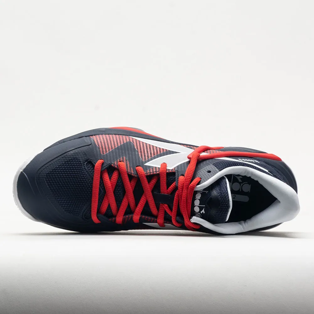 Diadora B.Icon 2 Clay Men's  Blue Corsair/White/Fiery Red running for a dream