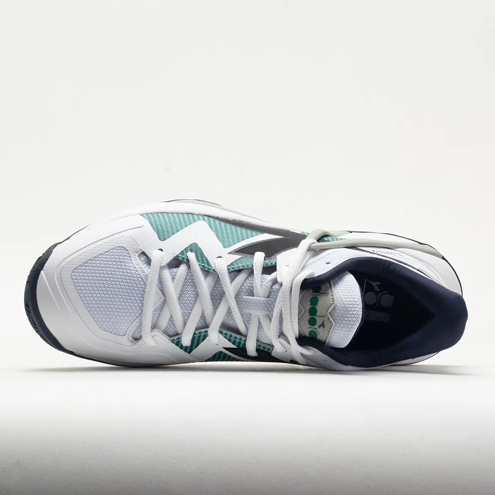 Diadora B.Icon 2 Clay Men's  White/Black/Blue Corsair flexible - sole Lace   Up Style