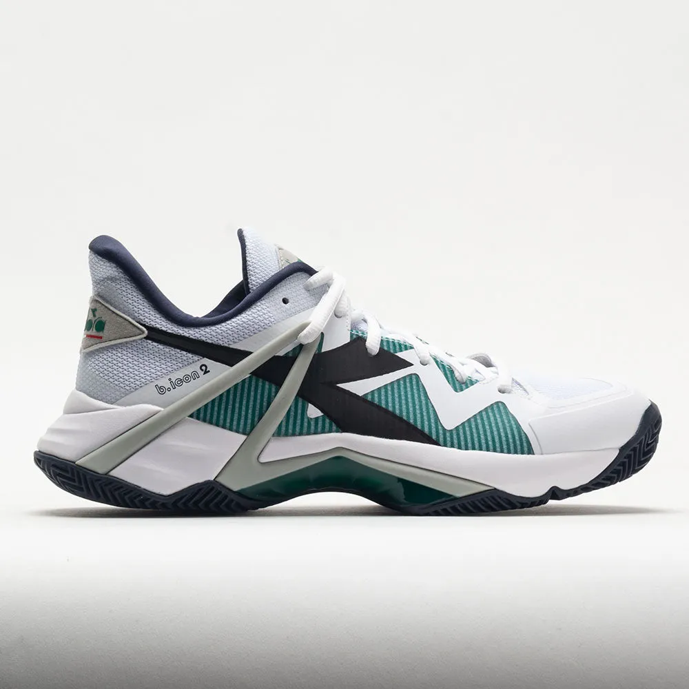 Diadora B.Icon 2 Clay Men's  White/Black/Blue Corsair track runner running gait analysis