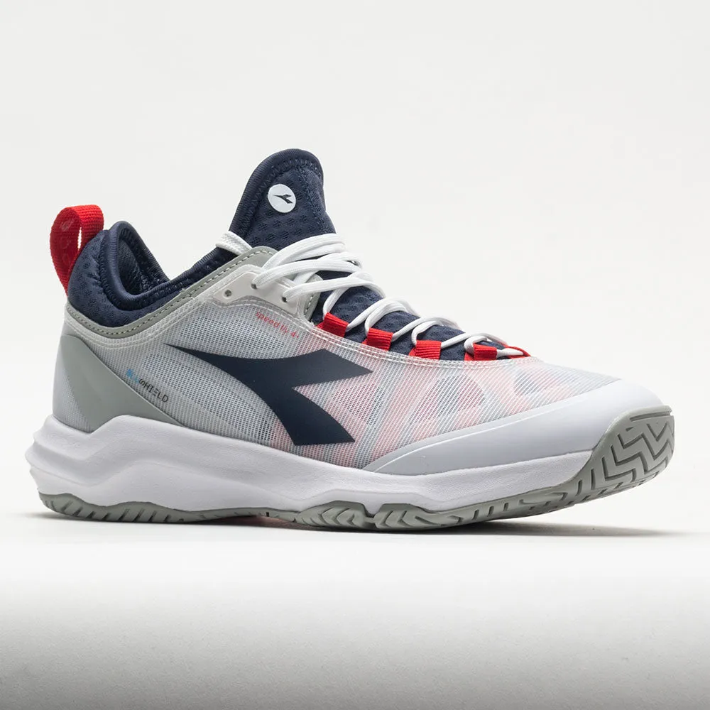 unparalleled - running Diadora Blushield Fly 4  Men's  White/Blue Corsair/Fiery Red