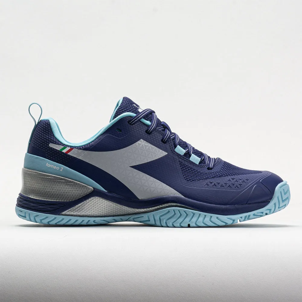 Diadora Blushield Torneo 2 AG Women's  Bluepint/White/Bright Baby Blue running during work breaks Step Assist