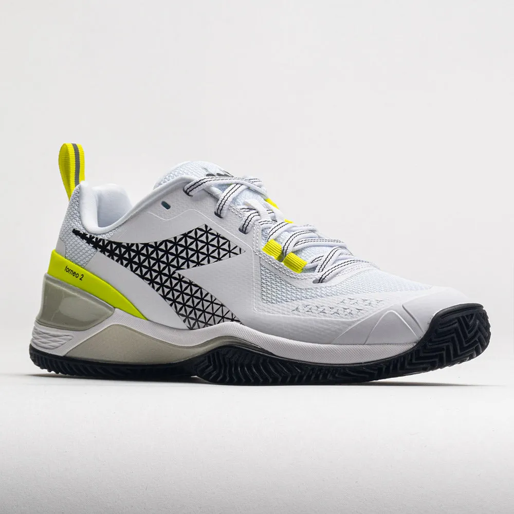 Diadora Blushield Torneo 2 Clay Women's  White/Black/Evening Primros windproof - feature shoes