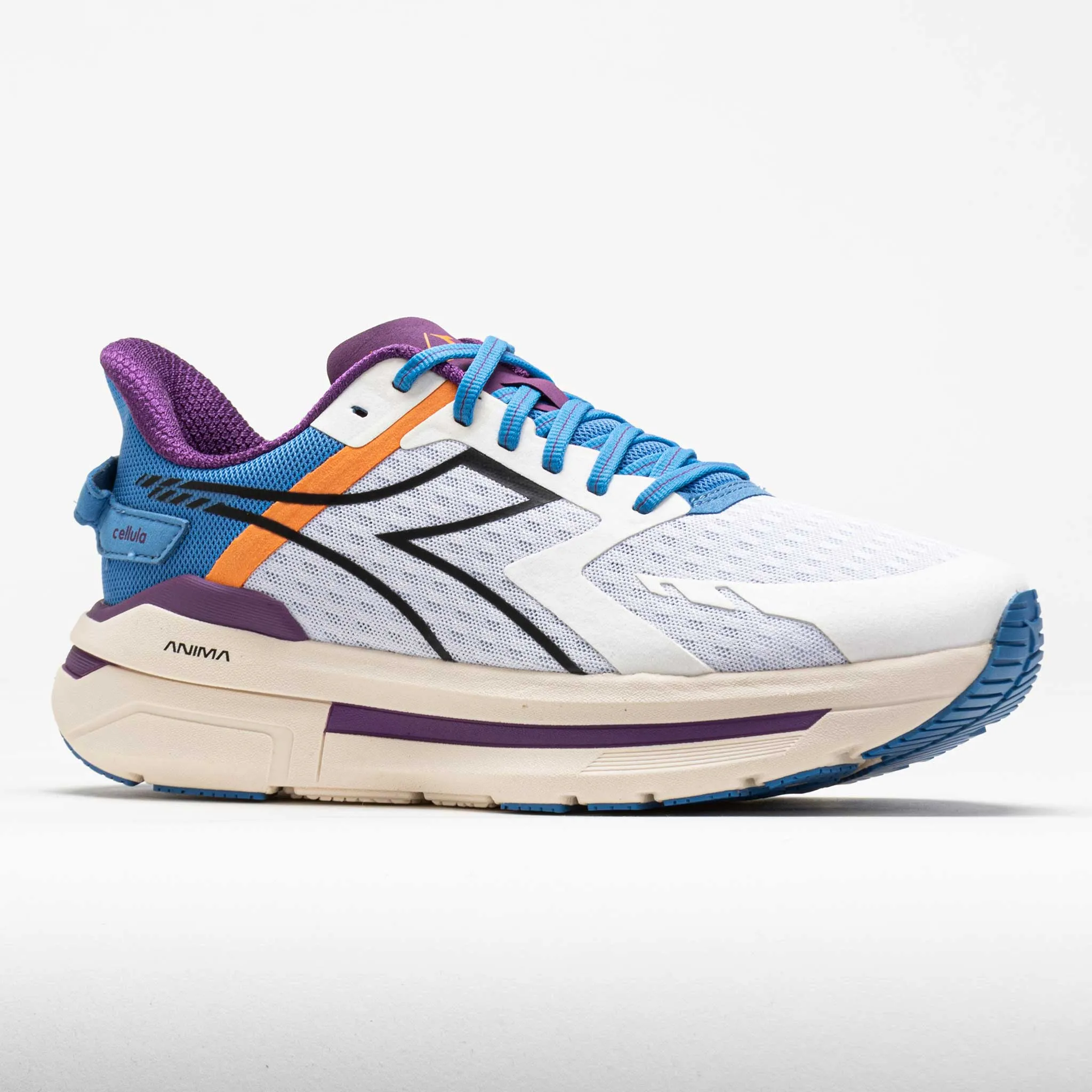 Trail running wear early morning running Diadora Cellula Men's  White/Pacific Coast/Sunset Purple