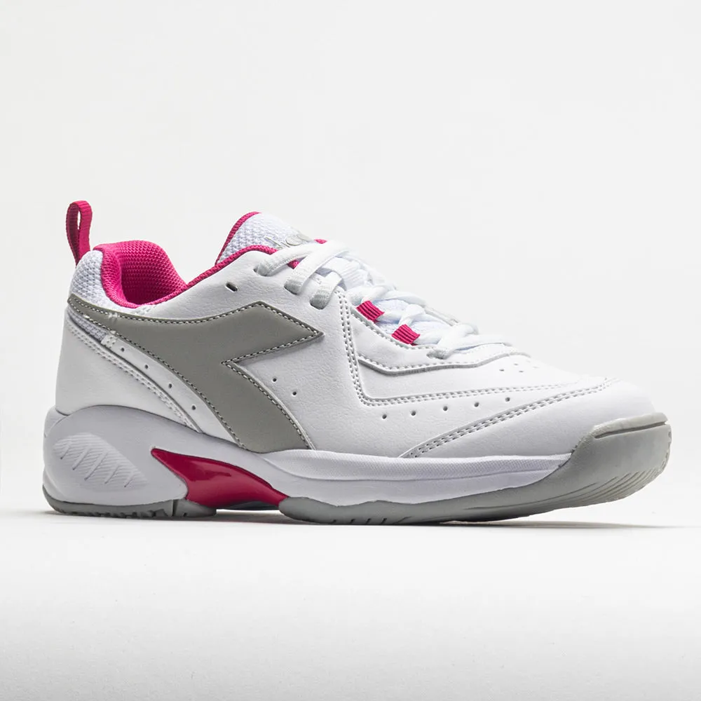 leather - upper shoes Diadora Challenge 5 SL Junior  White/Vivacious