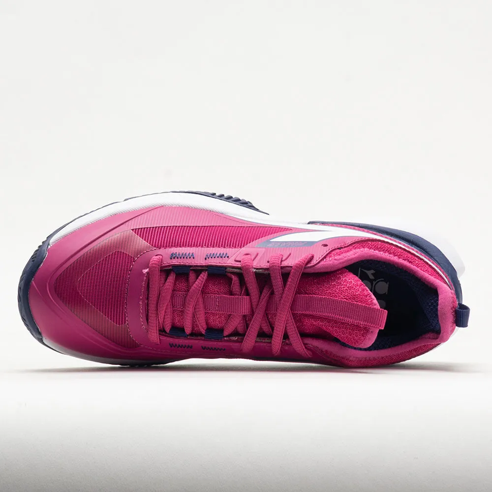 Diadora Finale Clay Women's  Pink Yarrow/White/Blueprint short - distance run logo - zipped shoes