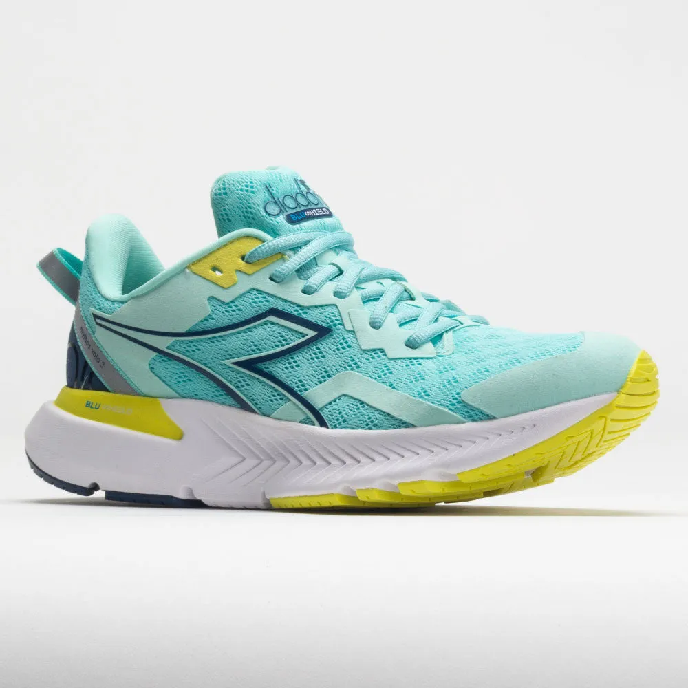 Diadora Mythos Blushield Volo 3 Women's  Aruba Blue/Blue Opal pin - decorated running shoes