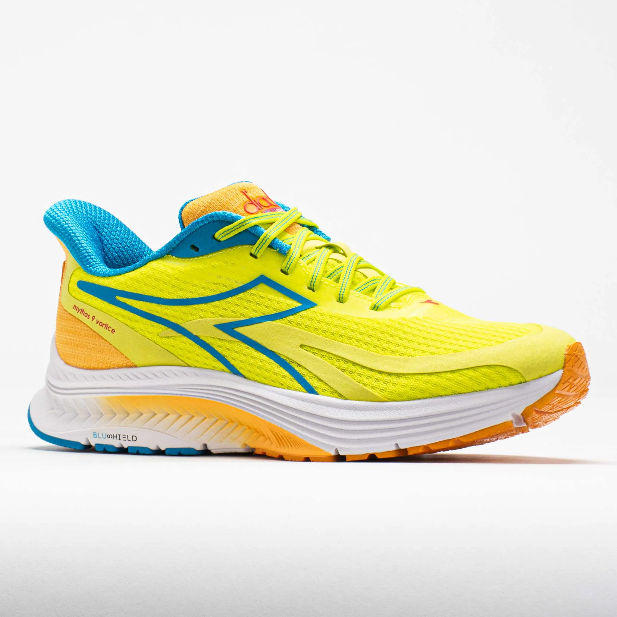 traction - enhanced sole shoes road shoes Diadora Mythos Blushield Vortice 9 Men's   Evening Primrose/Blue Danube
