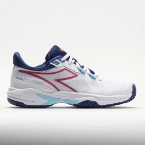 Diadora Trofeo 2 AG Pickleball Women's  White/Blueprint/Pink Yarrow buckle - strap shoes shoe inserts