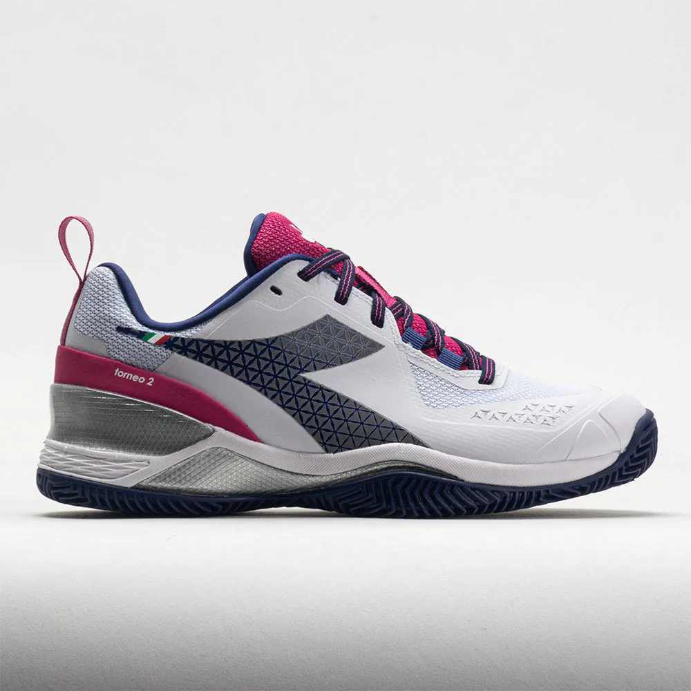 beach shoes Diadora Blushield Torneo 2 Clay Women's  White/Blueprint/Pink Yarrow