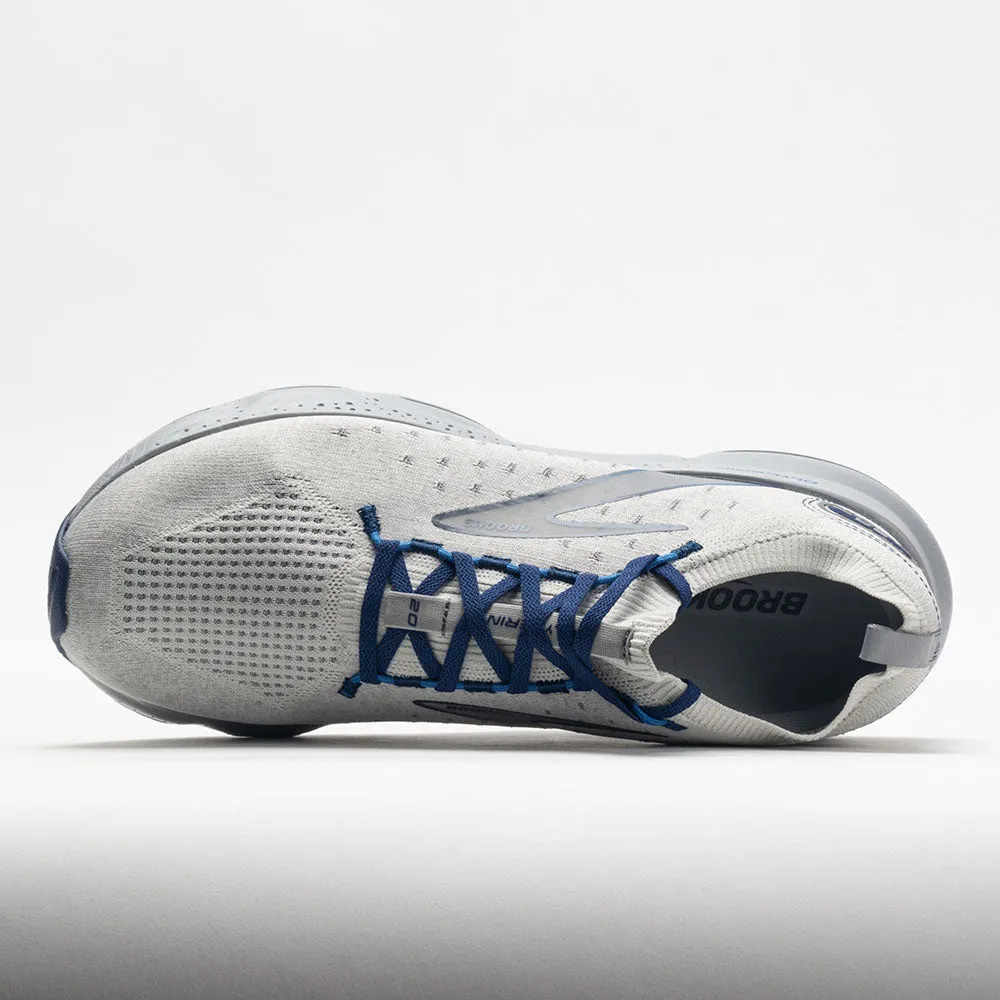 Brooks Glycerin StealthFit 20 Men's  Oyster/Alloy/Blue Depths running with a hydration pack treadmill compatibility