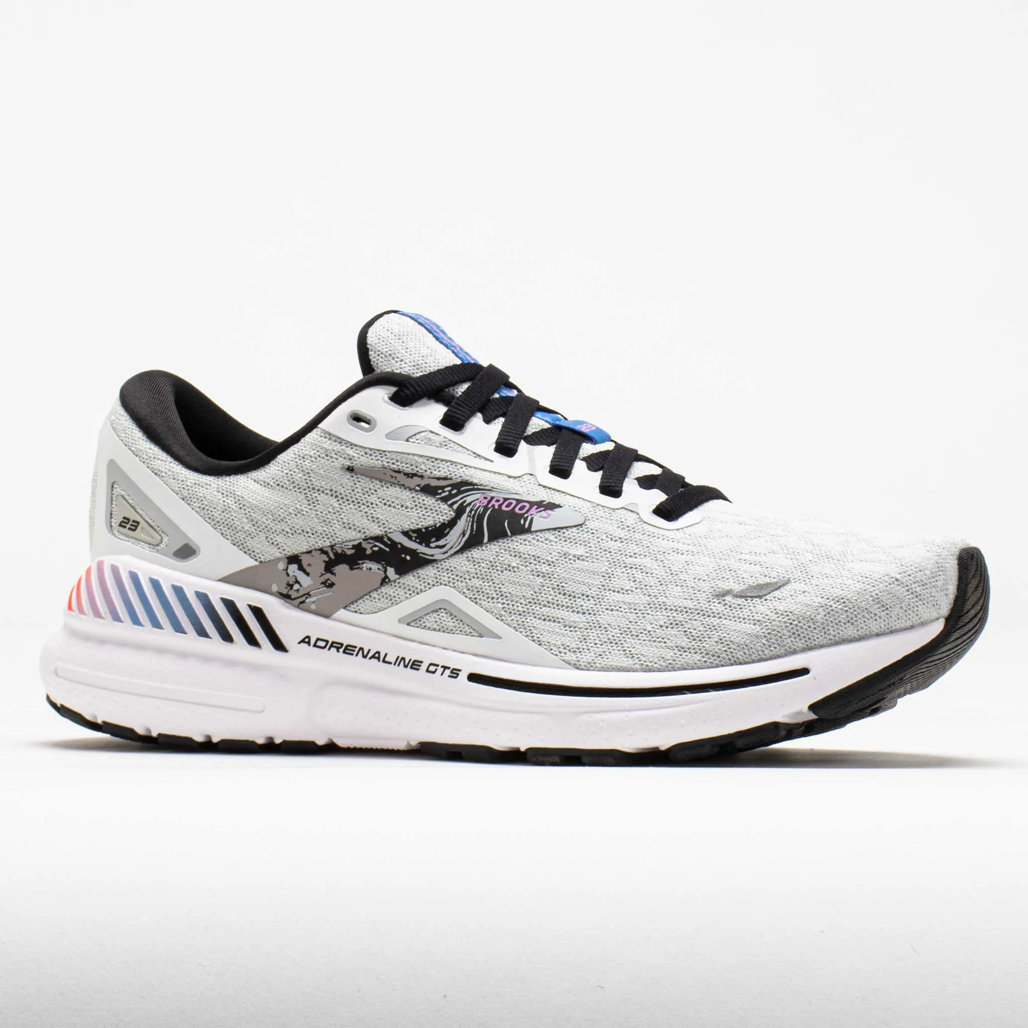 Brooks Adrenaline GTS 23 Women's  White/Black/Orchid Bouquet synthetic - upper - durability - strength shoes color - blue