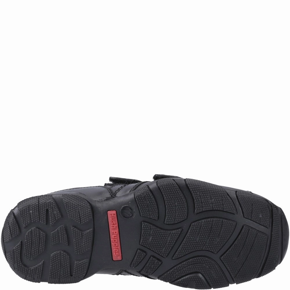 Hush Puppies Vance Touch Fastening Junior School Shoes Shine Step Ultra Ease