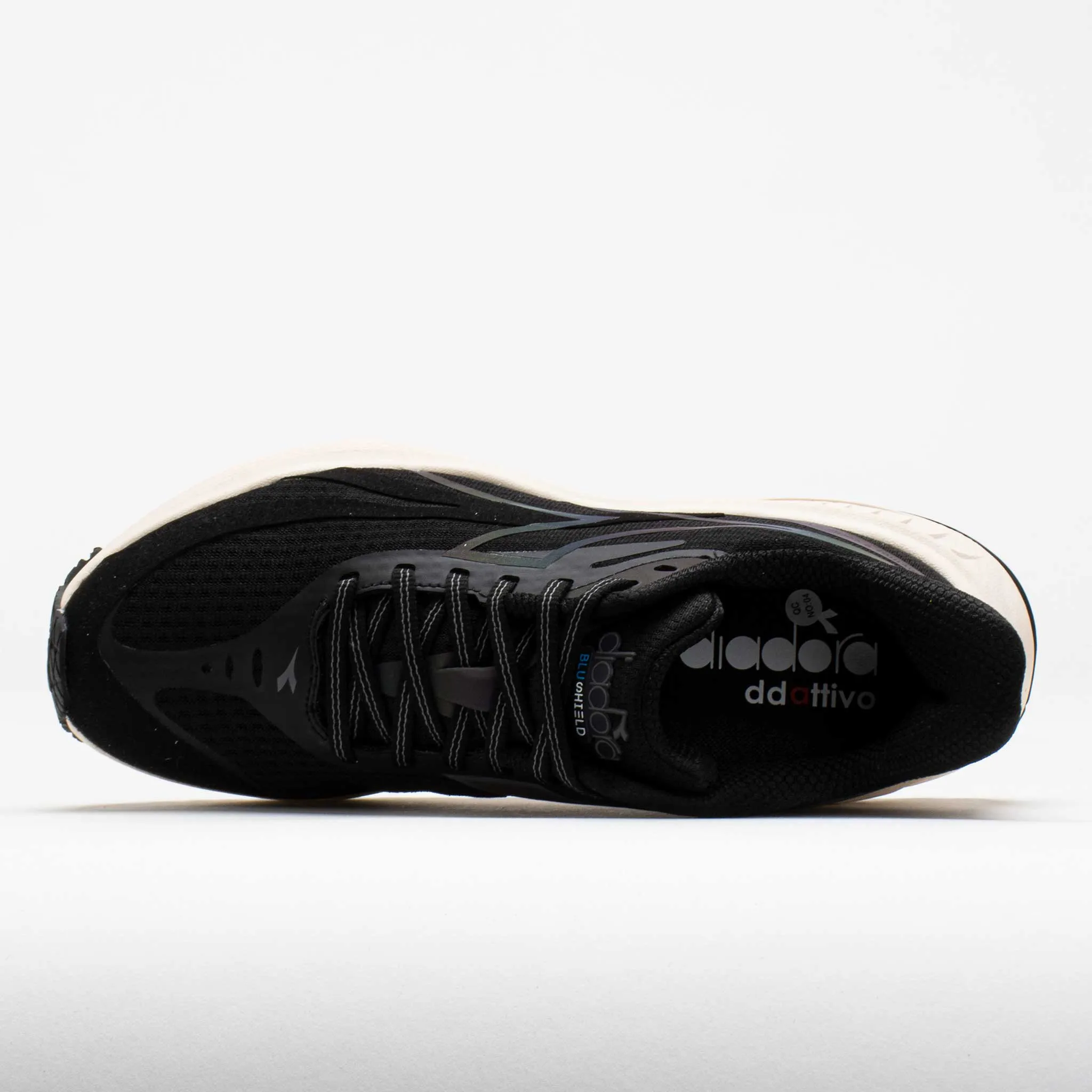 Diadora Mythos Blushield Vortice 9 Hip Women's  Black/Steel Gray Secure Closure group running shoe function