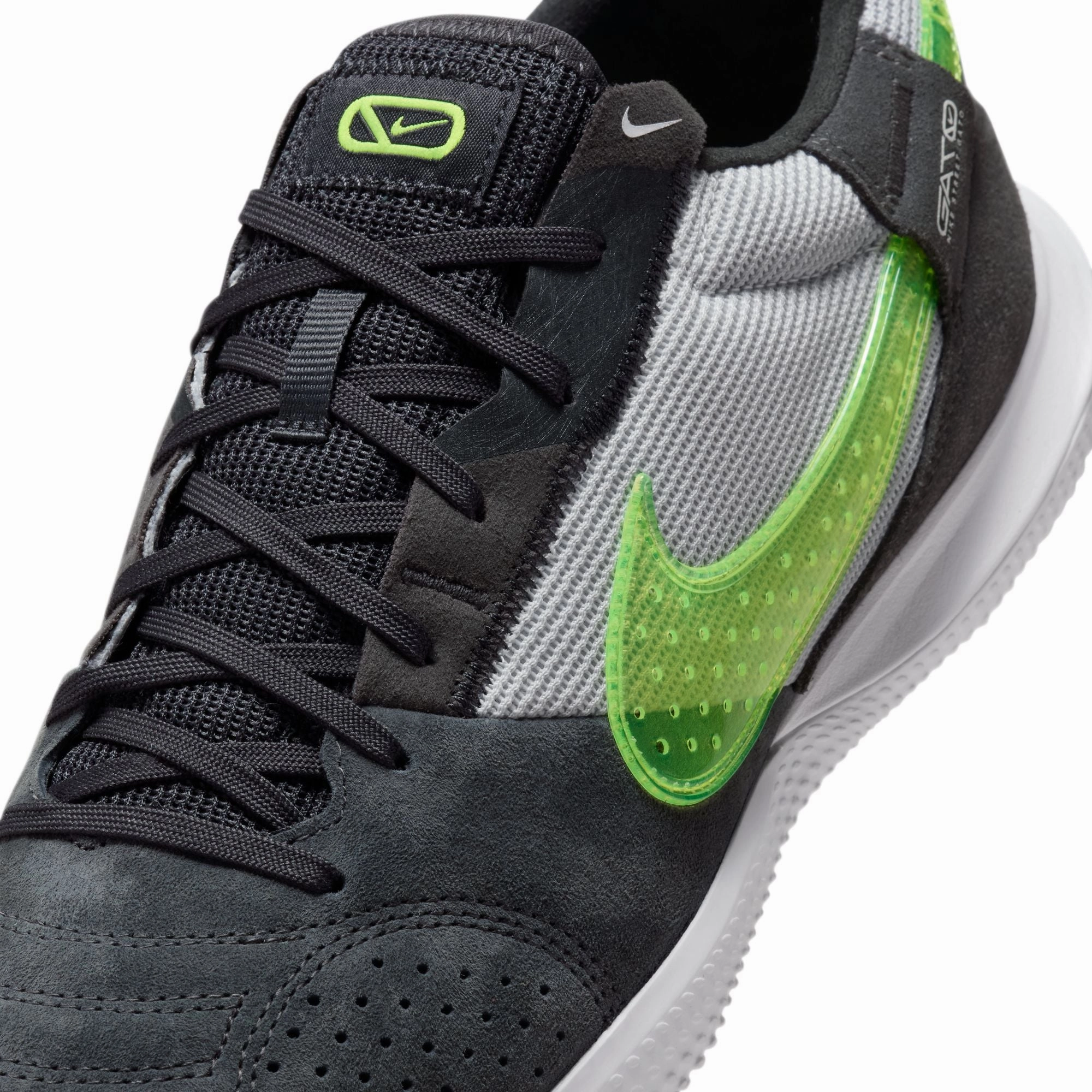 Grip Texture Nike Streetgato Indoor Soccer Shoes - Black/ Volt