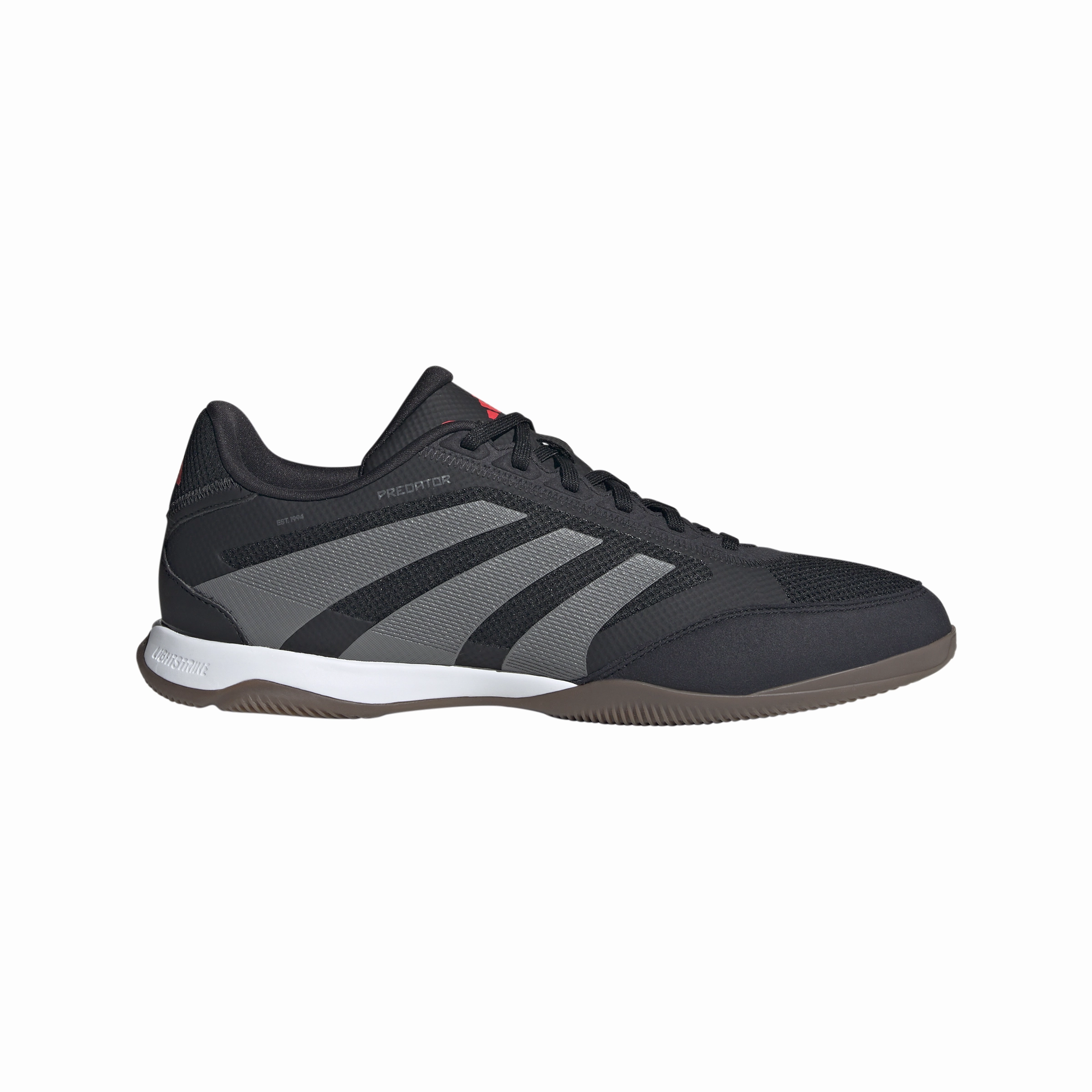 adidas Predator League IN Indoor Soccer Shoes - core black/grey four/lucid red Quick Cut Compact Feel