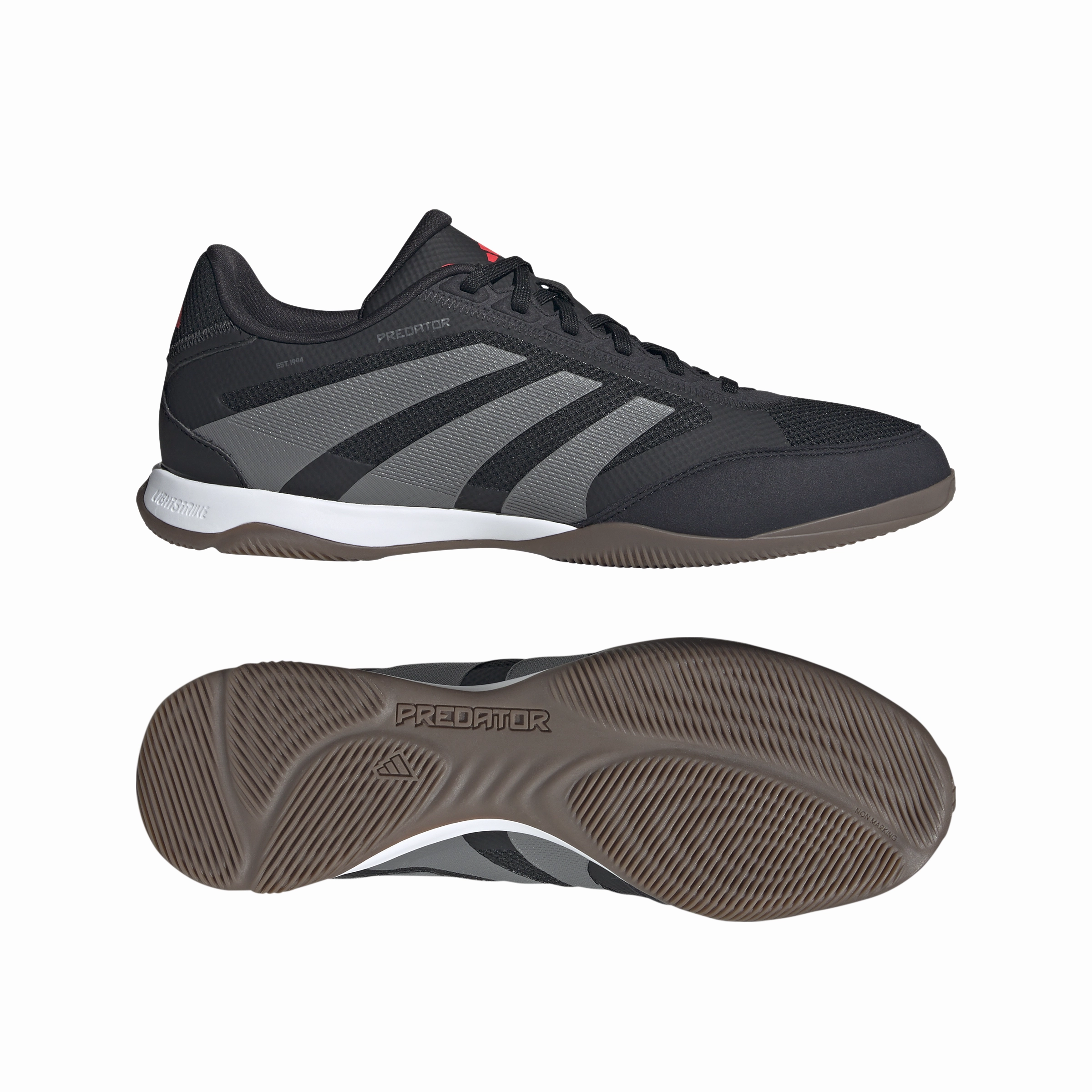 adidas Predator League IN Indoor Soccer Shoes - core black/grey four/lucid red Durable Design