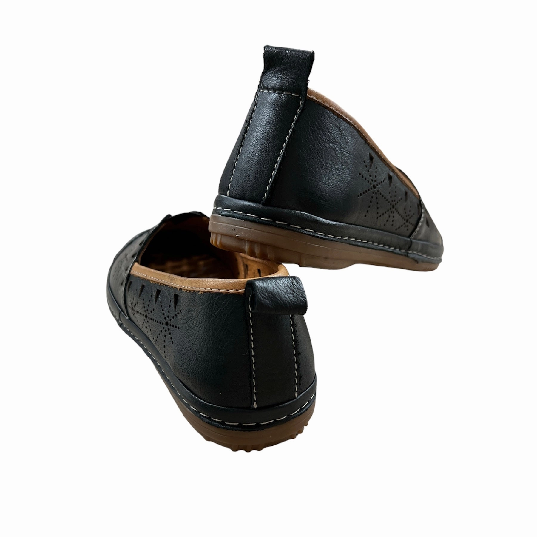 Buckle Strap Track Hike Emily-01 Black Leather