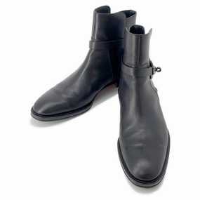 HERMES Short Boots Fortune BlackH222979Z Calf Leather Size Chronomat 44 Comfy All