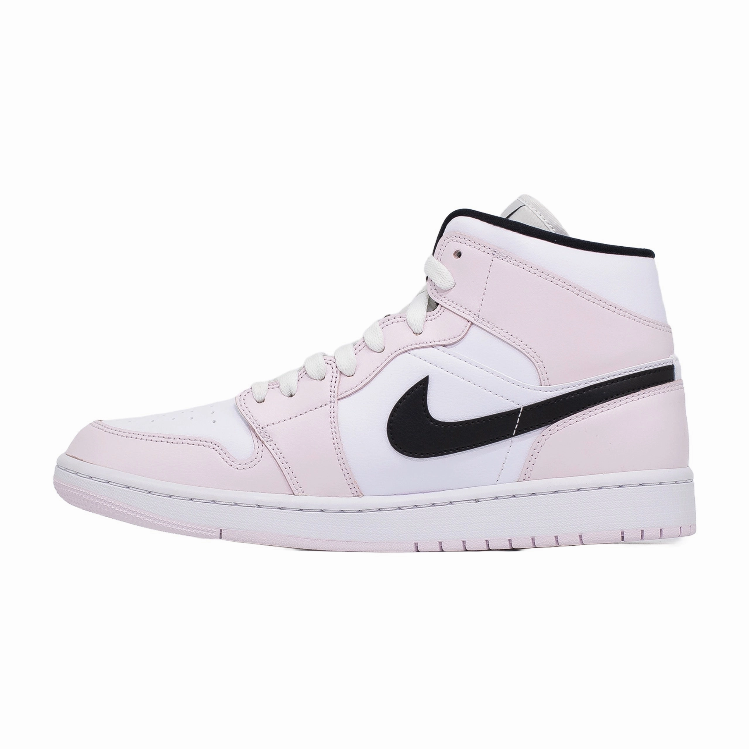 Women's Air Jordan 1 Mid, Barely Rose vegan running option high - top ankle protection