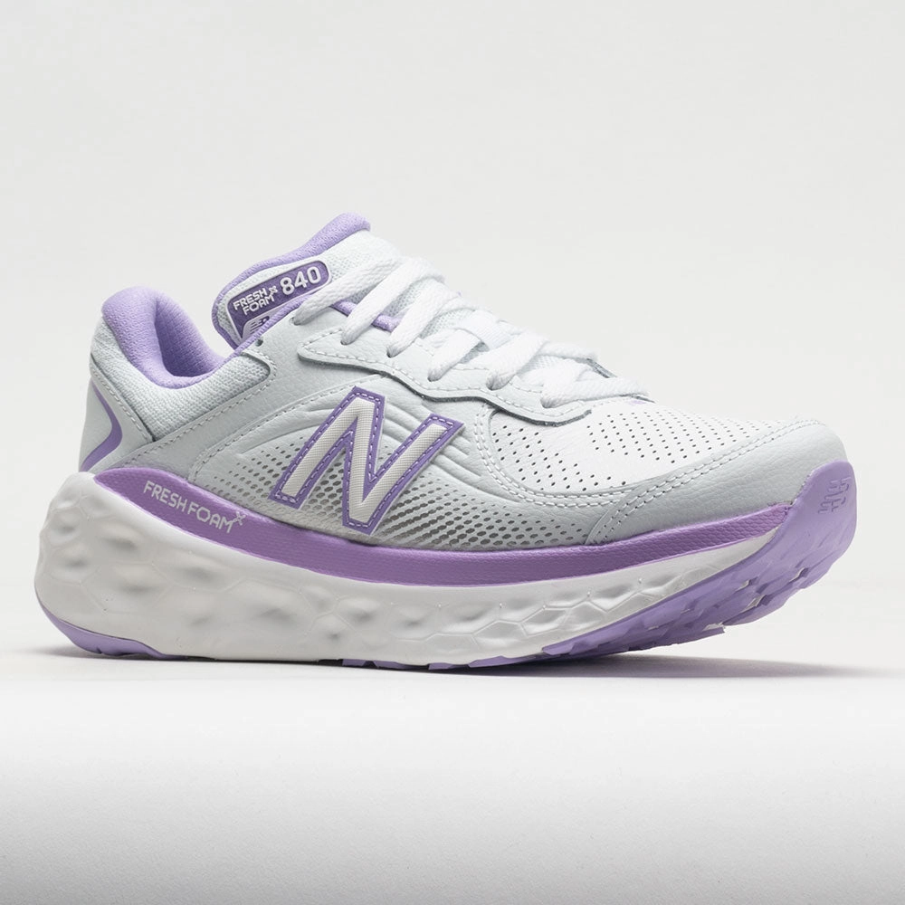 New Balance Fresh Foam X 840v1 Leather Women's  White/Lilac Glo Breathable Upper Layer