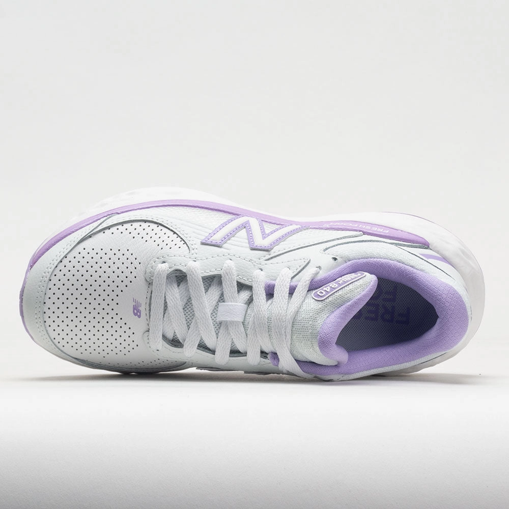 breathable running choice Flexible New Balance Fresh Foam X 840v1 Leather Women's  White/Lilac Glo