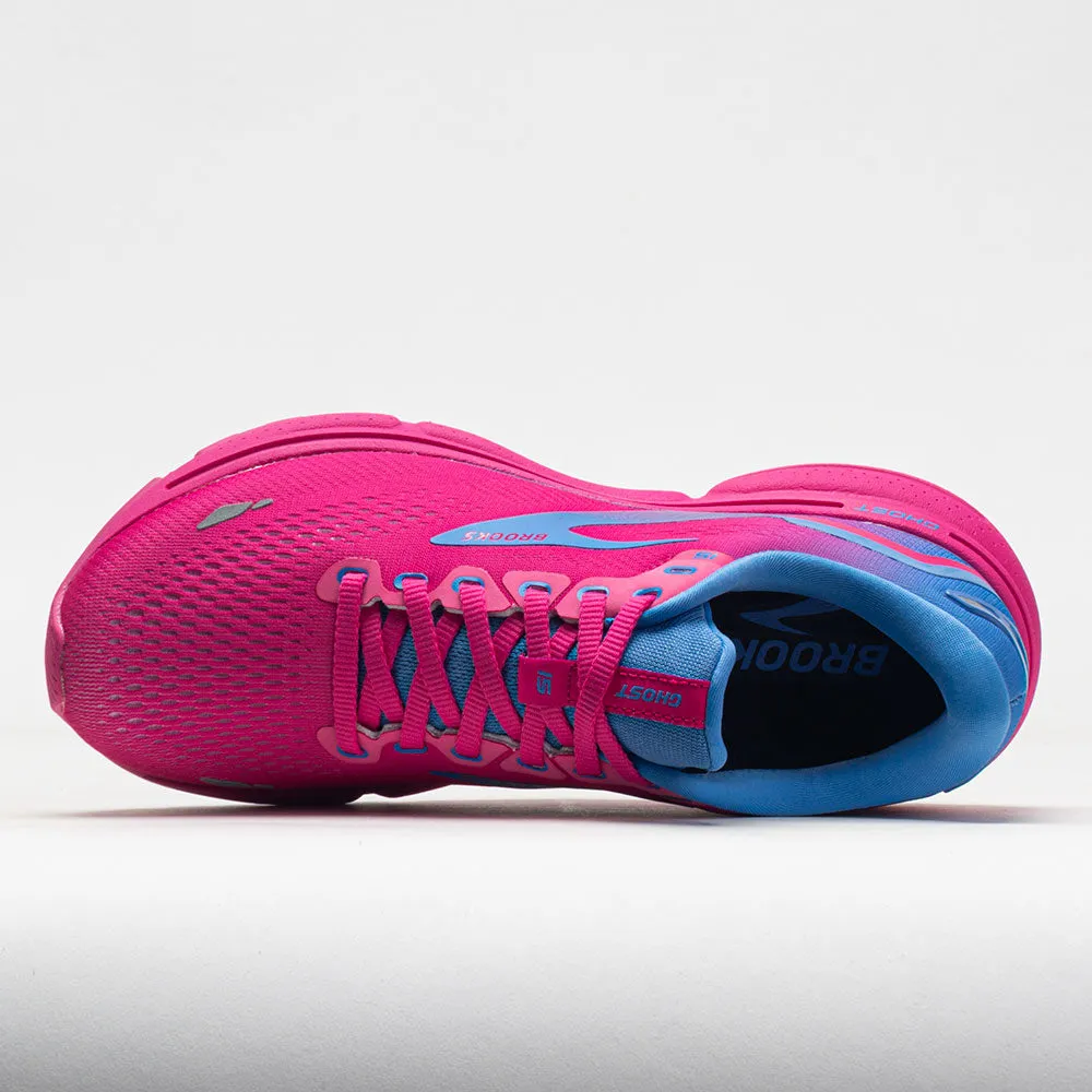 Brooks Ghost 15 Women's  Pink Glo/Blue/Fuchsia running with a lace - up closure