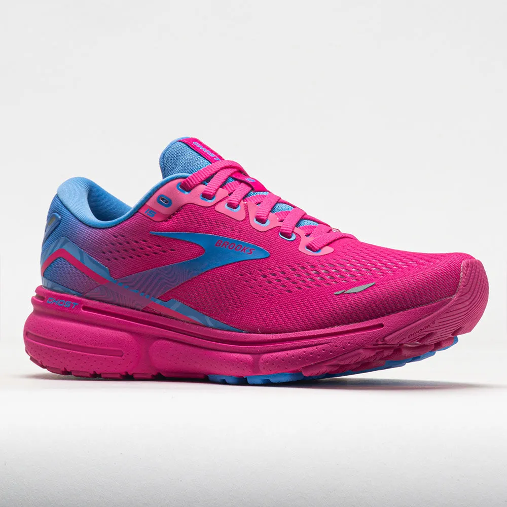 desert - themed running gear Impact Support Brooks Ghost 15 Women's  Pink Glo/Blue/Fuchsia
