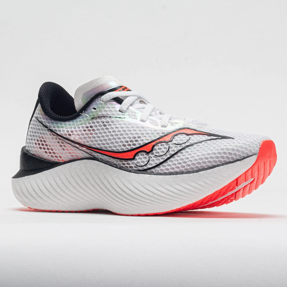 moisture - wicking fabric recovery running shoes Saucony Endorphin Pro 3 Men's  White/Black/ViZi