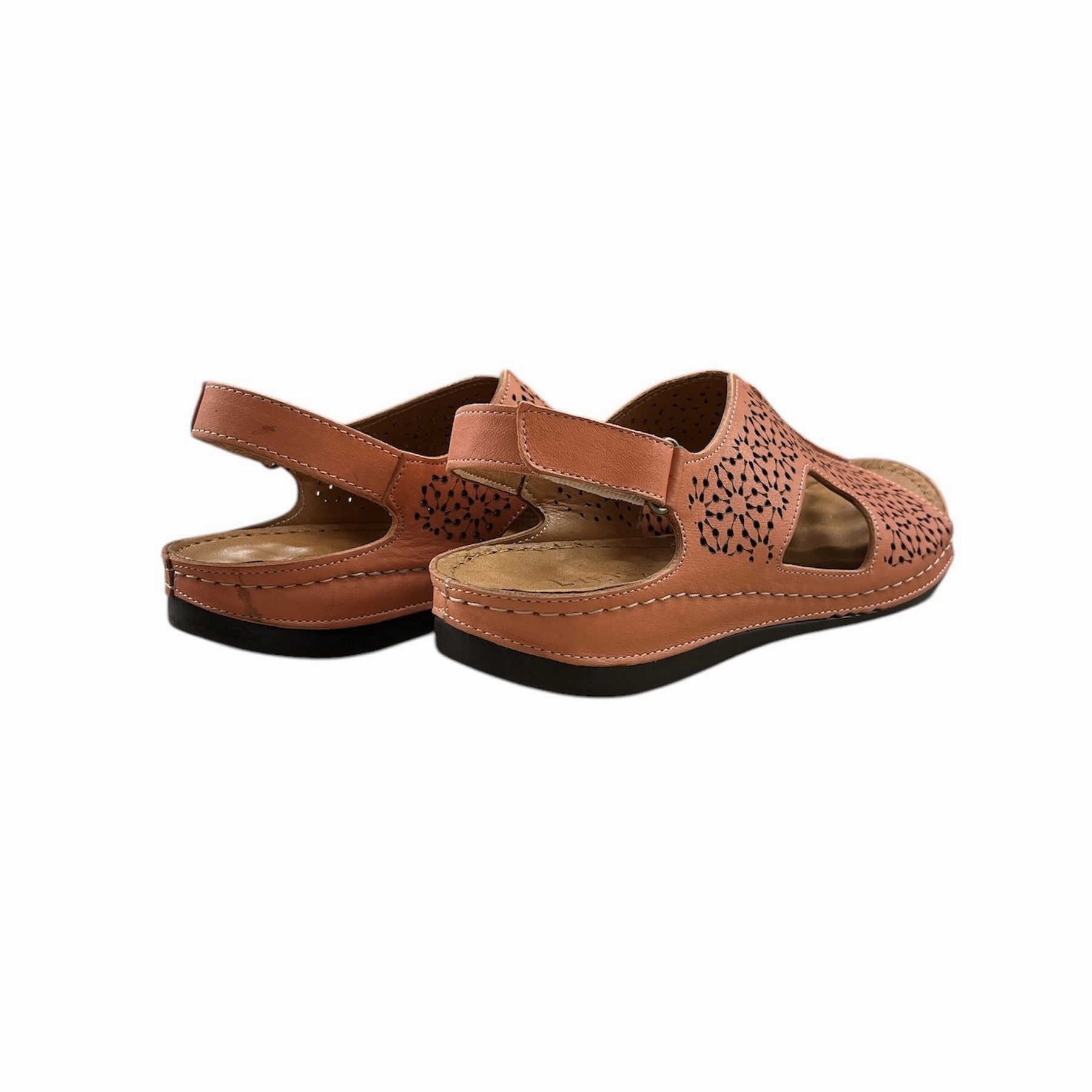 Comfortable Outdoor Shoes Free Movement Nancy-02 Coral Leather