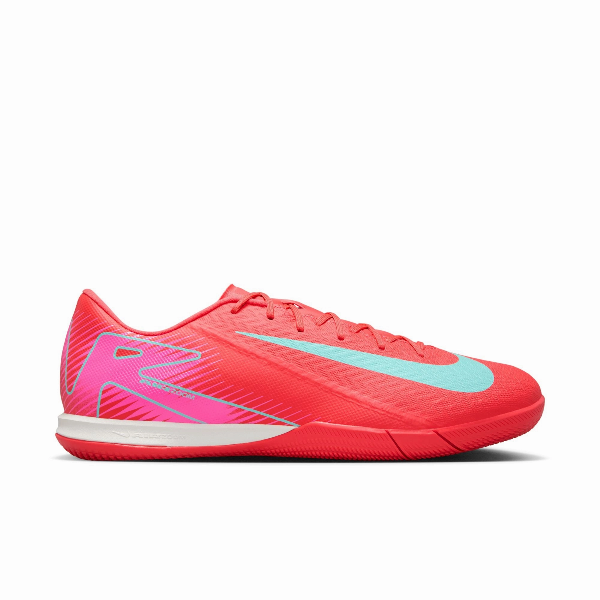 Nike Zoom Mercurial Vapor 16 Academy IC Indoor Soccer Shoes - Ember Glow/ Aurora Green posture - correcting shoes