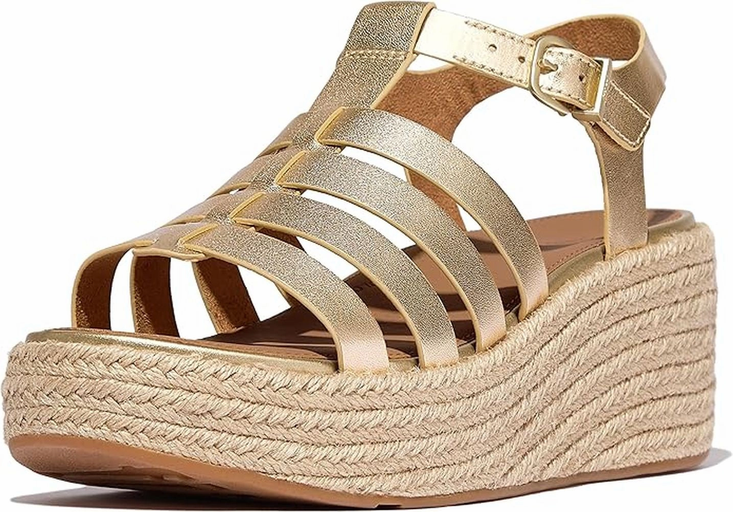 FitFlop Women's Platfforms Espadrille Leather Fisherman Wedge Sandals Sandal Clasps