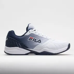 monochromatic shoe look grassy track running shoes Fila Volley Zone Men's  White/FILA Navy/FILA Red