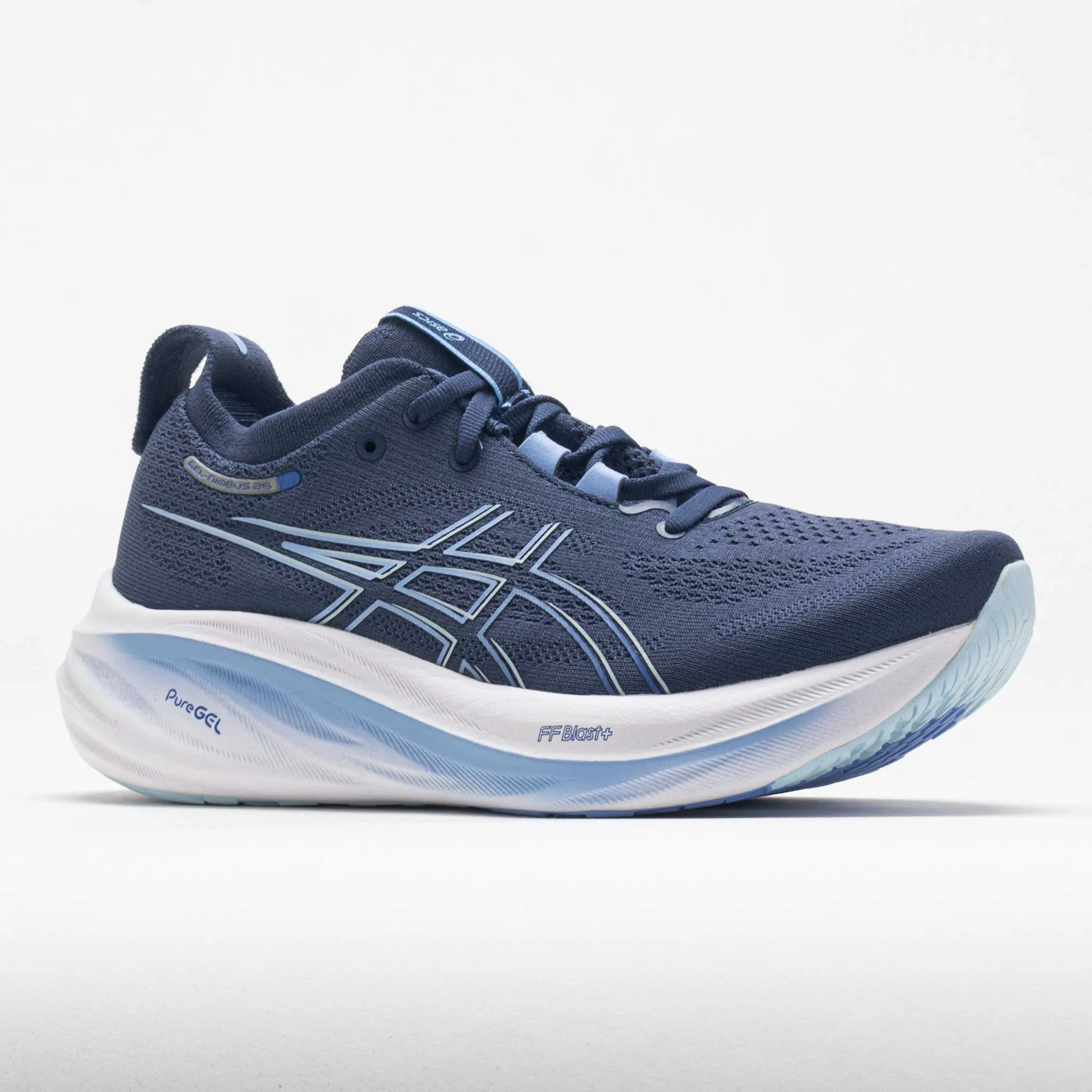 ASICS GEL-Nimbus 26 Women's  Thunder Blue/Saphire endurance improvement running in a fumarole area shoes