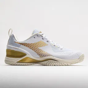running in an urban area shoes lightweight construction shoes Diadora Blushield Torneo 2 AG Women's  White/Gold
