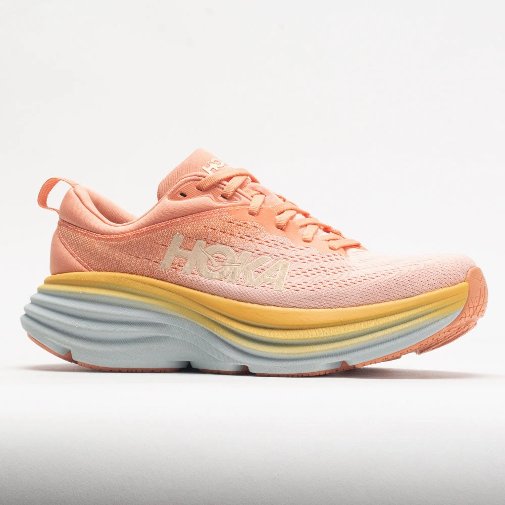 HOKA Bondi 8 Women's  Shell Coral/Peach Parfait coordination shoes