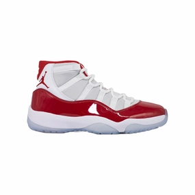 running in a historic bridge area shoes Air Jordan 11, Cherry (2022)