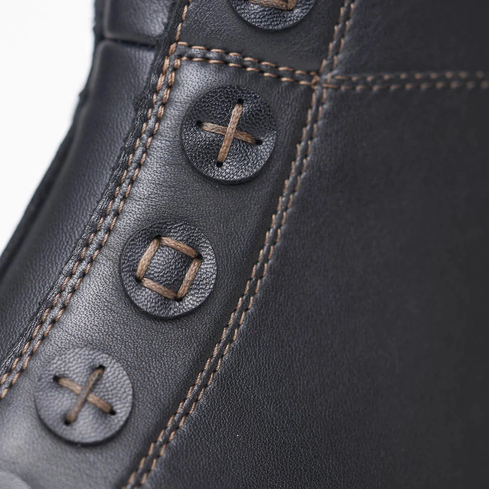 Hiking Boots Modern Appeal D4392-01 Black Ankle Side Zip