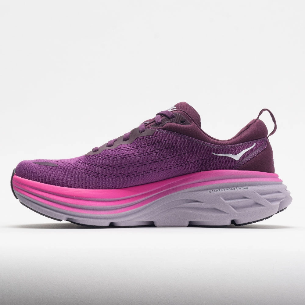 HOKA Bondi 8 Women's  Beautyberry/Grape Wine 5k - running shoes
