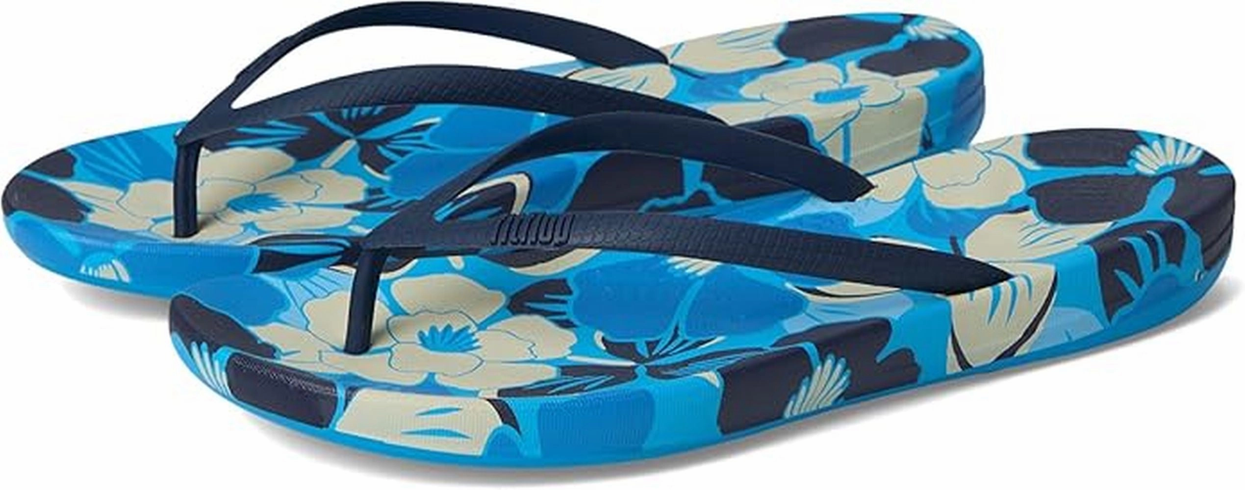 FitFlop Women's iQushion Flowerz Ergonomic Flip-Flops Playful Step City Easy