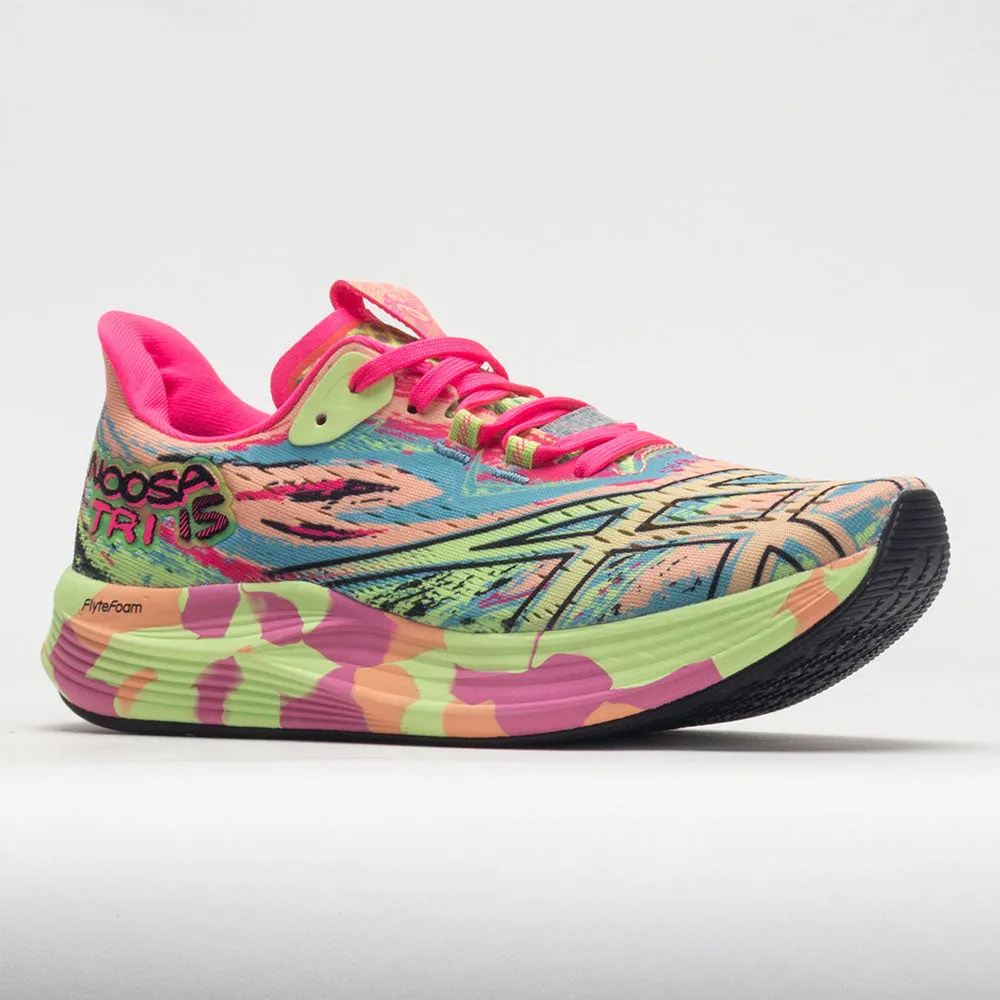 asphalt running footwear high - arch support shoes ASICS Noosa Tri 15 Women's  Summer Dune/Lime Green