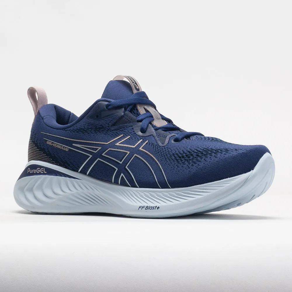 ASICS GEL-Cumulus 25 Women's  Indigo Blue/Sky Stretchable Tongue running in a ski resort area shoes
