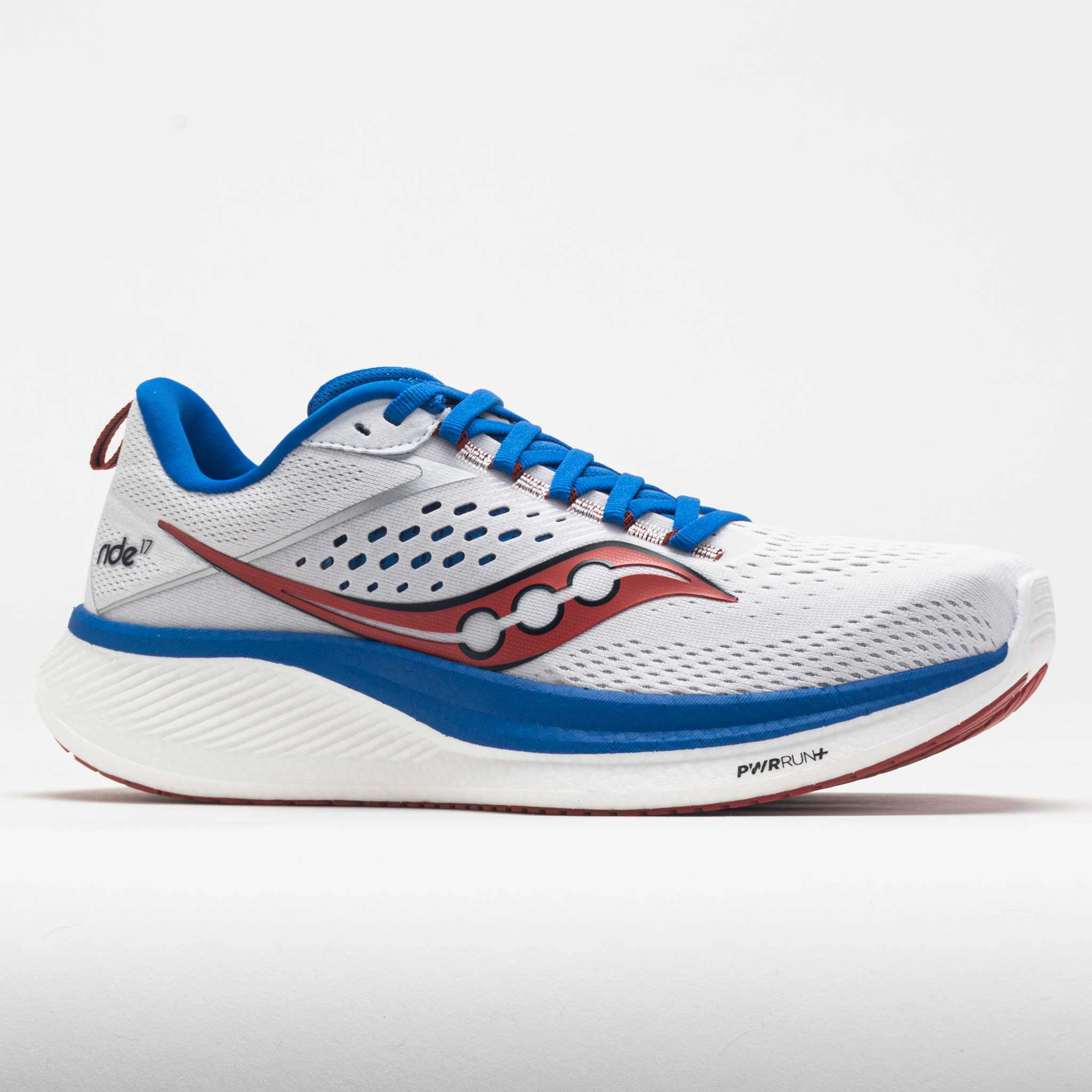 Saucony Ride 17 Men's  White/Cobalt breathable - upper shoes