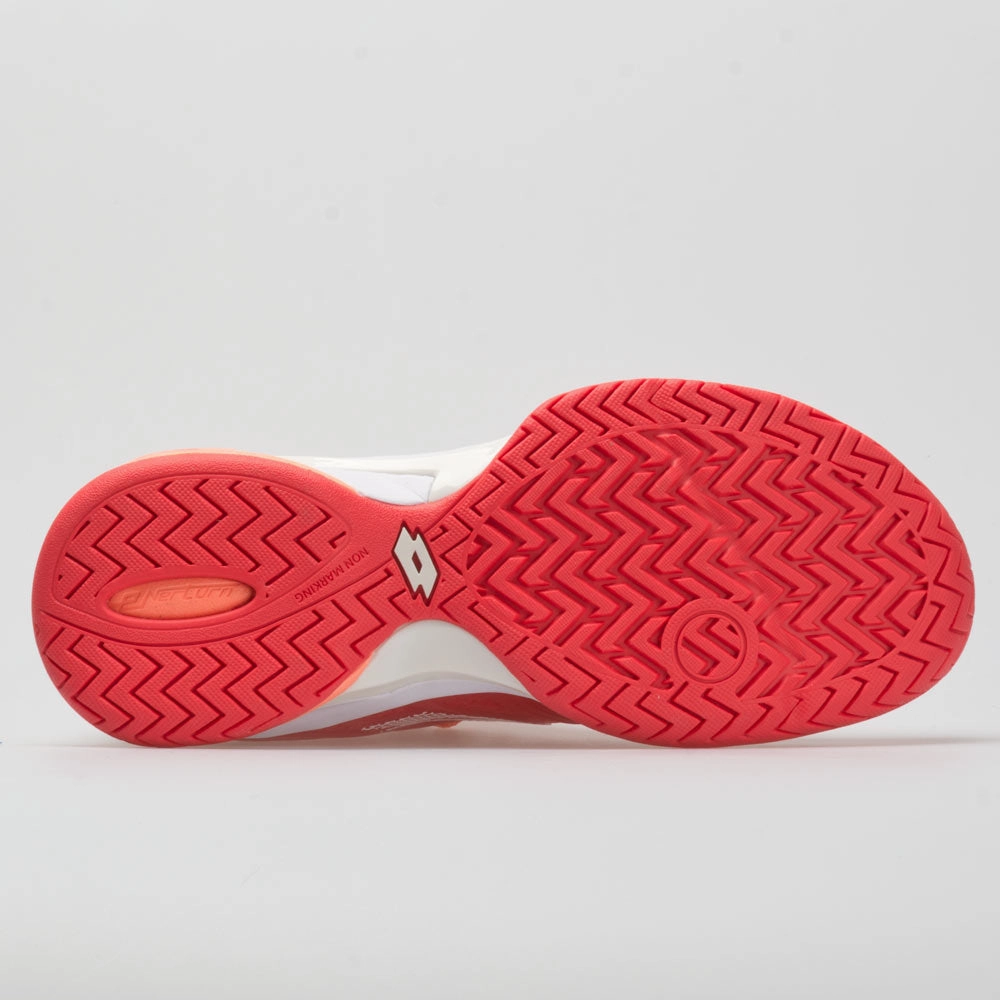 shock - absorbing rubber shoes spring - loaded running option Lotto Mirage 300 II Speed Women's  Red Fluo/All White/Vivid Rose