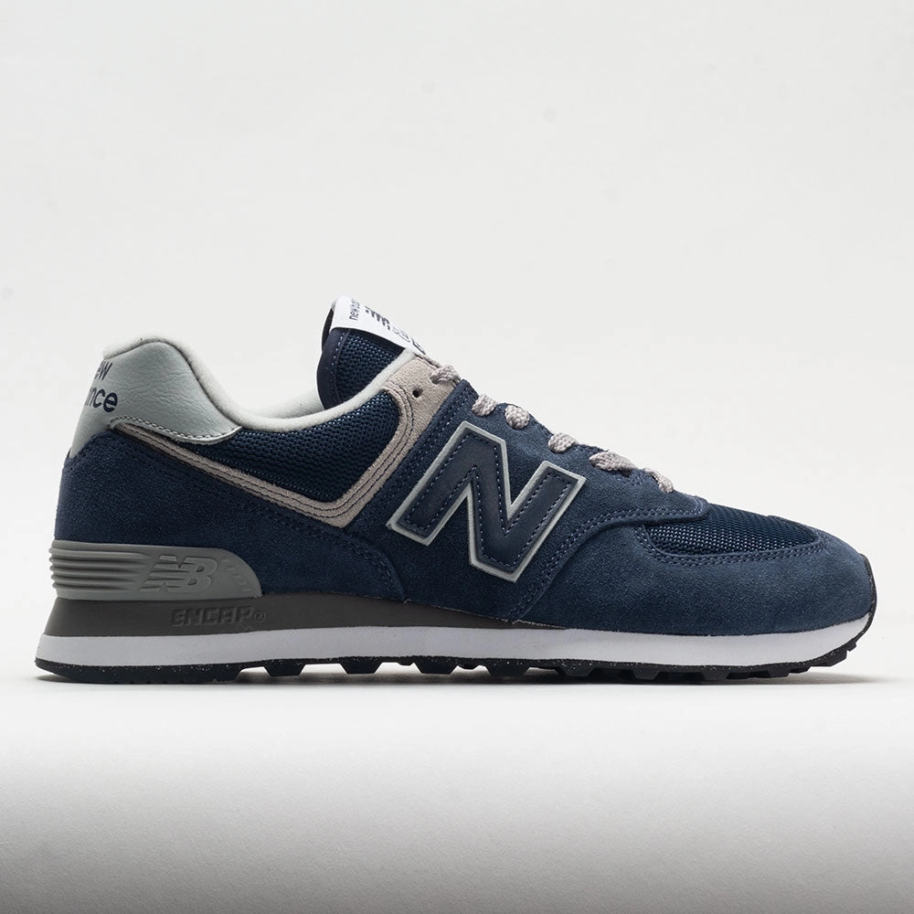 lightweight foam running in a wooden bridge area shoes New Balance 574 Core Men's  Navy/White