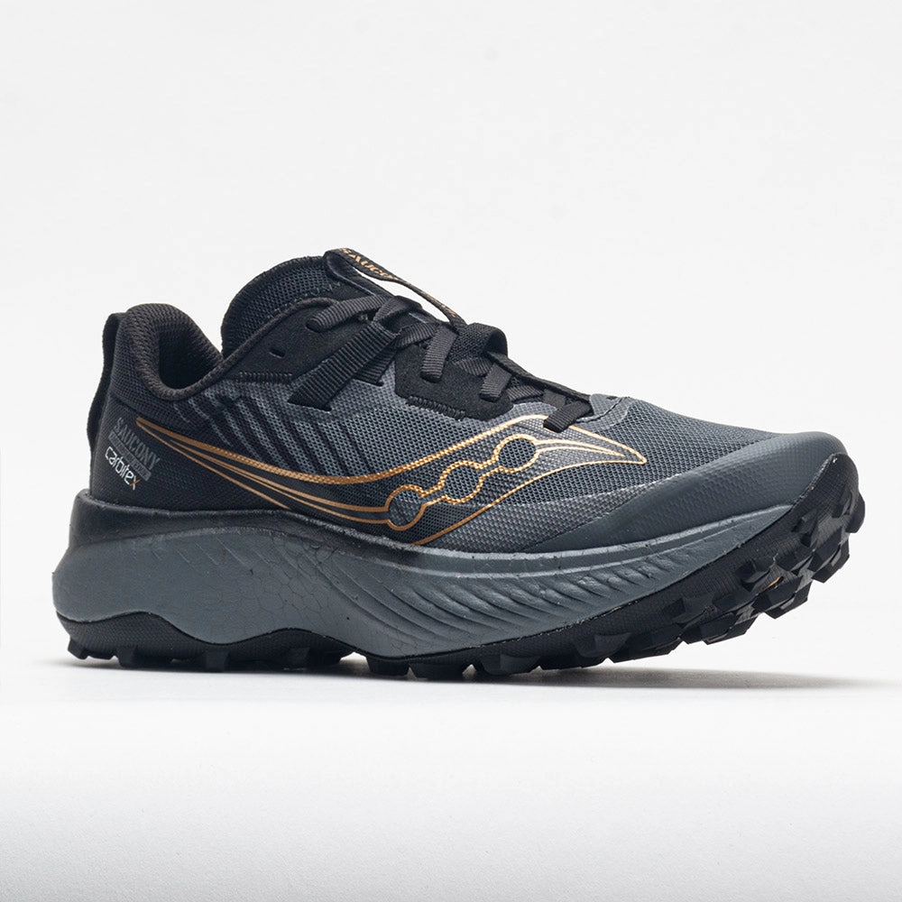 mountain trails mid - range shoes Saucony Endorphin Edge Men's  Black/Goldstruck
