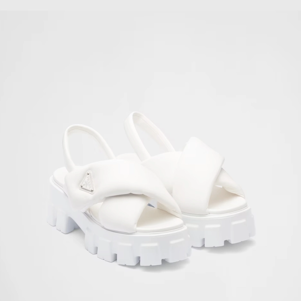 Monolith Padded Nappa Leather Sandals - Designer Slides & Sandals for Women No Pressure Espadrille Style