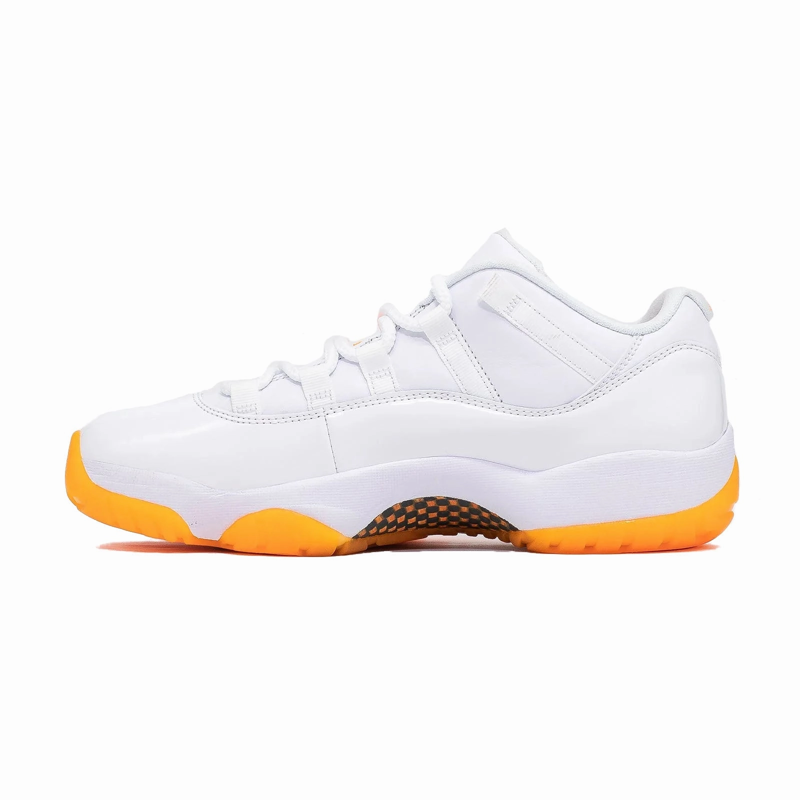 square - toe shoes Women's Air Jordan 11 Low, Bright Citrus (2021)